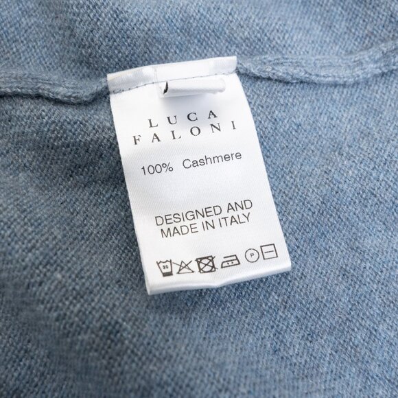 Luca Faloni Cashmere Polo Sweater French Blue XL Made in Italy - Picture 12 of 14